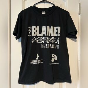 NWOT! Reproduction Acronym Blame Black T-Shirt with Bold White Print